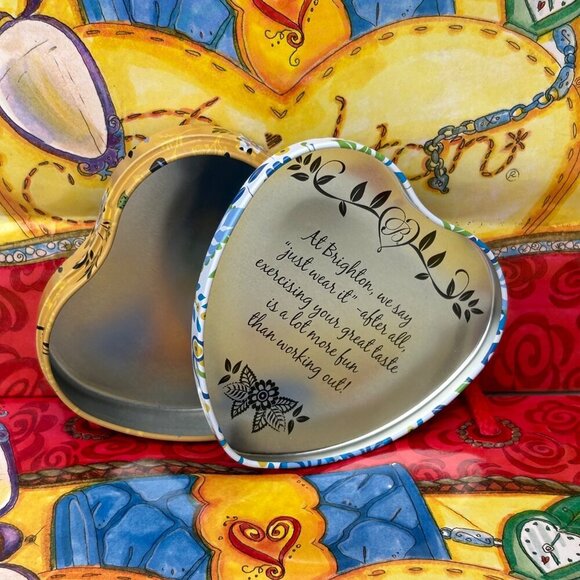 4 Set Multicolor & Size Brighton Heart-Shaped Decorative Tin Collection & Bag - Picture 9 of 16